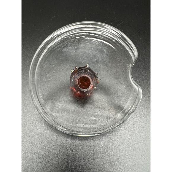 Vintage Clear Glass Jam Jelly Jar w Red Glass Strawberry Finial - Picture 11 of 11